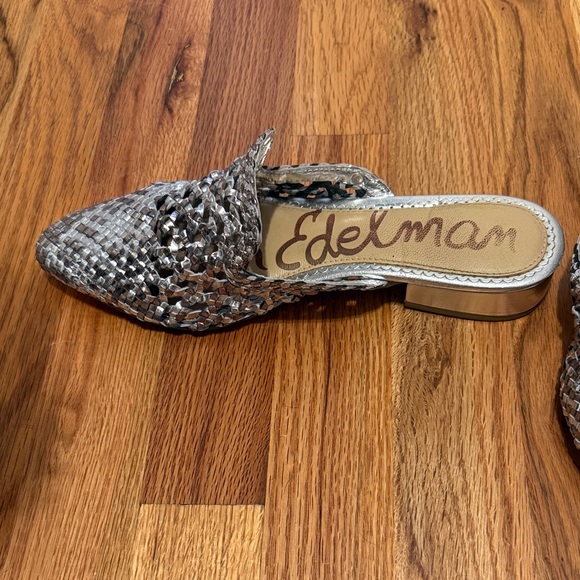 Sam Edelman Silver Textured Mules - Picture 2 of 6